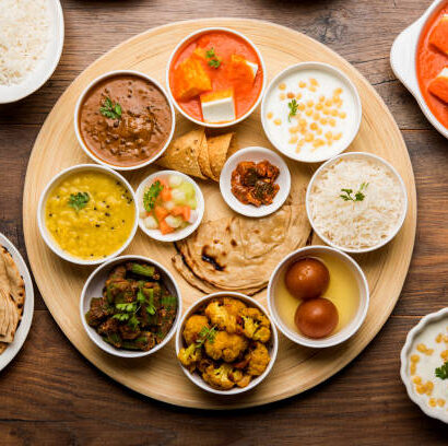 Different variety of Indian food