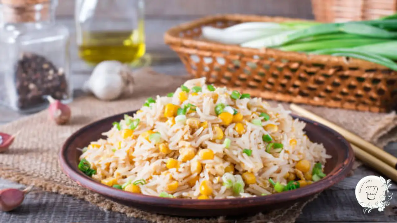 sweetcorn pulao recipe, basmati rice with sweetcorn